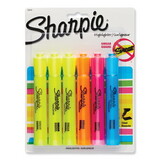Sharpie 25076 Tank Style Highlighters, Chisel Tip, Assorted Colors, 6/Set