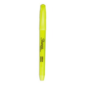 SANFORD INK COMPANY SAN27025 Pocket Style Highlighters, Fluorescent Yellow Ink, Chisel Tip, Yellow Barrel, Dozen