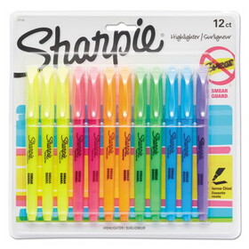 Sharpie SAN27145 Pocket Style Highlighters, Assorted Ink Colors, Chisel Tip, Assorted Barrel Colors, Dozen