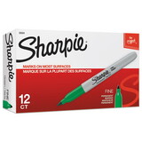 Sharpie SAN30004 Fine Point Permanent Marker, Green, Dozen