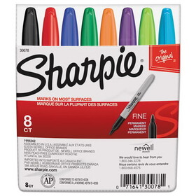 SANFORD INK COMPANY SAN30078 Fine Tip Permanent Marker, Fine Bullet Tip, Assorted Colors, 8/Set