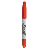 Sharpie SAN32002 Twin-Tip Permanent Marker, Fine/ultra Fine Point, Red