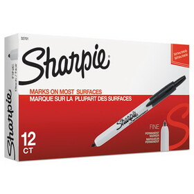 Sharpie SAN32701 Retractable Permanent Marker, Fine Bullet Tip, Black