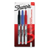 SANFORD INK COMPANY SAN32726PP Retractable Permanent Markers, Fine Point, Assorted, 3/set