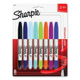 Sharpie 33861PP Twin-Tip Permanent Marker, Fine/Extra-Fine Bullet Tip, Assorted Colors, 8/Set