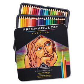 Prismacolor SAN3598THT Premier Colored Pencil, 3 mm, 2B, Assorted Lead and Barrel Colors, 48/Set