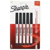 SANFORD INK COMPANY SAN37665PP Permanent Markers, Ultra Fine Point, Black, 5/pack