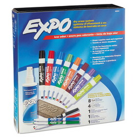 SANFORD INK COMPANY SAN80054 Low-Odor Dry Erase Marker, Eraser & Cleaner, Chisel/fine, 12/set