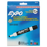 Expo SAN80078 Low-Odor Dry-Erase Marker, Broad Chisel Tip, Assorted Colors, 8/Set