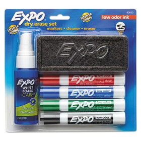 SANFORD INK COMPANY SAN80653 Low Odor Dry Erase Marker Starter Set, Chisel, Assorted, 4/set
