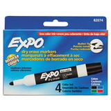 Expo SAN82074 Low Odor Dry Erase Marker, Bullet Tip, Assorted, 4/set