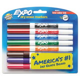 EXPO SAN86601 Low-Odor Dry-Erase Marker, Fine Point, Assorted, 8/set