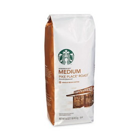 Starbucks SBK11017854CT Whole Bean Coffee, Pike Place Roast, 1 lb Bag, 6/Carton