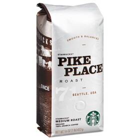 Starbucks SBK11018186 Coffee, Pike Place, Ground, 1lb Bag