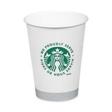 Starbucks SBK11098806 Hot Cups, 12 oz, White with Green Starbucks Logo, 1,000/Carton