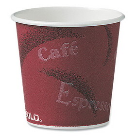 Dart SCC374SI Single-Sided Poly Paper Hot Cups, 4 oz, Bistro Design, 50/Pack, 20 Pack/Carton
