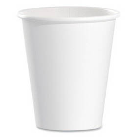 Dart 376W-2050 Single-Sided Poly Paper Hot Cups, 6oz, White, 50/Pack, 20 Packs/Carton