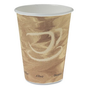 Dart SCC412MSN Mistique Polycoated Hot Paper Cups, 12 oz, Printed, Brown, 50/Sleeve, 20 Sleeves/Carton