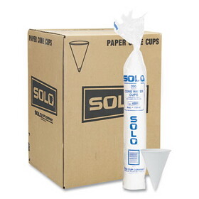 SOLO Cup SCC4BRCT Cone Water Cups, Cold, Paper, 4oz, White, 200/bag, 25 Bags/carton