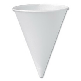 SOLO Cup SCC6RBU Bare Treated Paper Cone Water Cups, 6 Oz, White, 200/sleeve, 25 Sleeves/carton