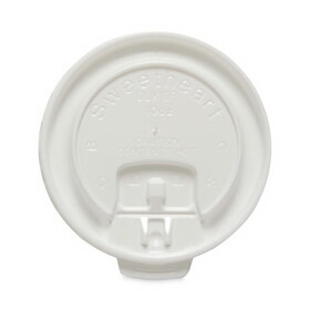 Dart SCCDLX10R Lift Back and Lock Tab Cup Lids for Foam Cups, Fits 10 oz Trophy Cups, White, 2,000/Carton
