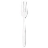 Dart GBX5FW-0007 Guildware Heavyweight Plastic Forks, White, 100/Box, 10 Boxes/Carton