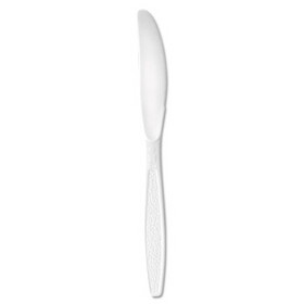 Dart SCCGD6KW Guildware Extra Heavyweight Plastic Cutlery, Knives, White, Bulk, 1,000/Carton