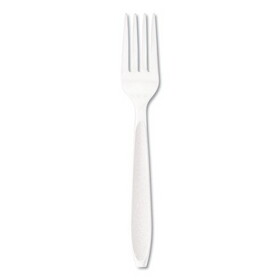 SOLO Cup SCCHSWF0007 Impress Heavyweight Full-Length Polystyrene Cutlery, Fork, White, 1000/carton