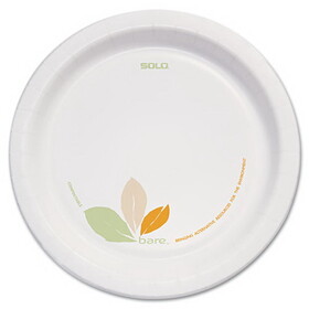 Dart SCCOFMP9RJ7234 Bare Paper Eco-Forward Dinnerware, Plate, 8.5" dia, Green/Tan, 125/Pack, 2 Packs/Carton