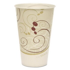 SOLO Cup SCCR12NSYM Symphony Treated-Paper Cold Cups, 12oz, White/beige/red, 100/bag, 20 Bags/carton