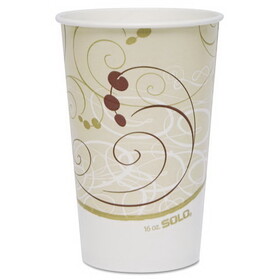 Dart SCCRP16PSYM Double Sided Poly (DSP) Paper Cold Cups, 16 oz,  Beige/White, 50/Sleeve, 20 Sleeves/Carton