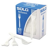Solo Cup Company SCCRSWFX Reliance Mediumweight Cutlery, Fork, White, 100/Box, 1,000/Carton