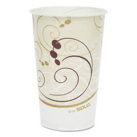 Dart RW16-J8000 Symphony Treated-Paper Cold Cups, 16oz, White/Beige/Red, 50/Bag, 20 Bags/Carton