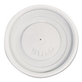 SOLO Cup SCCVL34R0007 Polystyrene Vented Hot Cup Lids, 4oz Cups, White, 100/pack, 10 Packs/carton