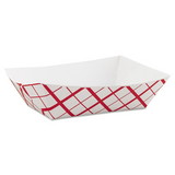 SCT SCH0425 Paper Food Baskets, 3 lb Capacity, 7.2 x 4.95 x 1.94, Red/White, 500/Carton