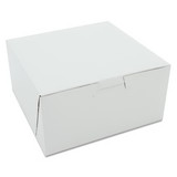 SCT SCH0905 Non-Window Bakery Boxes, 6 x 6 x 3, White, Paper, 250/Carton