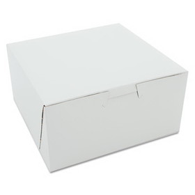 SCT SCH0905 White One-Piece Non-Window Bakery Boxes, 6 x 6 x 3, White, Paper, 250/Carton
