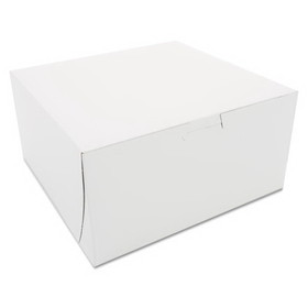 SCT SCH0941 White One-Piece Non-Window Bakery Boxes, 8 x 8 x 4, White, Paper, 250/Carton