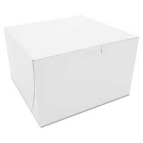 SCT SCH09455 Tuck-Top Bakery Boxes, 8 x 8 x 5, White, Paper, 100/Carton