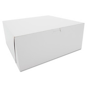 SCT SCH0987 White One-Piece Non-Window Bakery Boxes, 12 x 12 x 5, White, Paper, 100/Carton