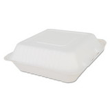 SCT SCH 18935 ChampWare Molded-Fiber Clamshell Containers, 9w x 9d x 3h, White, 200/Carton
