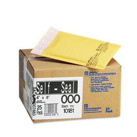 ANLE PAPER/SEALED AIR CORP. SEL10181 Jiffylite Self-Seal Mailer, Side Seam, #000, 4 X 8, Golden Brown, 25/carton