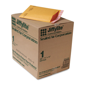 ANLE PAPER/SEALED AIR CORP. SEL39092 Jiffylite Self-Seal Mailer, Side Seam, #1, 7 1/4 X 12, Golden Brown, 100/carton