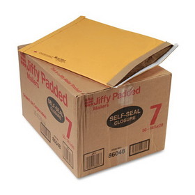 Sealed Air 64542 Jiffy Padded Mailer, #7, Paper Lining, Self-Adhesive Closure, 14.25 x 20, Natural Kraft, 50/Carton