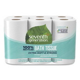 Seventh Generation SEV13733CT 100% Recycled Bathroom Tissue, Septic Safe, 2-Ply, White, 240 Sheets/Roll, 12 Rolls/Pack, 4 Packs/Carton