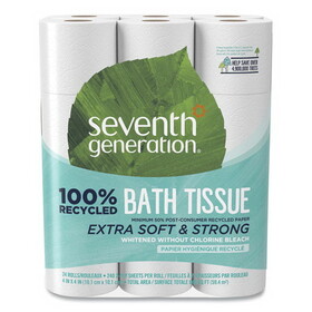 Seventh Generation SEV 13738CT 100% Recycled Bathroom Tissue, Two-Ply, White, 240 Sheets/Roll, 24/PK, 2 PK/CT