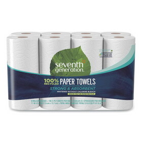 Seventh Generation SEV13739CT 100% Recycled Paper Towel Rolls, 2-Ply, 11 X 5.4 Sheets, 156 Sheets/rl, 32rl/ct