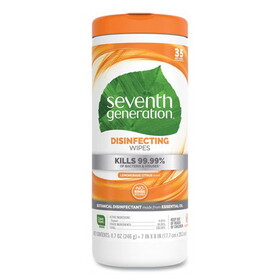 Seventh Generation SEV 22812 Botanical Disinfecting Wipes, 8 x 7, White, 35 Count, 12/Carton