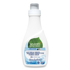 Seventh Generation SEV 22833 Natural Liquid Fabric Softener, Free & Clear, 42 Loads, 32 oz Bottle, 6/Carton