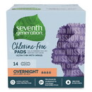 Seventh Generation 450039 Chlorine-Free Ultra Thin Pads with Wings, Overnight, 14/Pack, 6 Packs/Carton